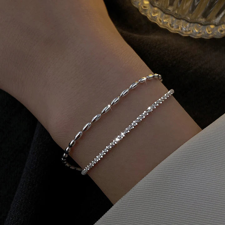 Double Bracelet en Argent Pure - Goldarry™