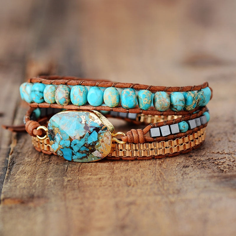 Bracelet de Guérison "Turquoise et Jaspe"